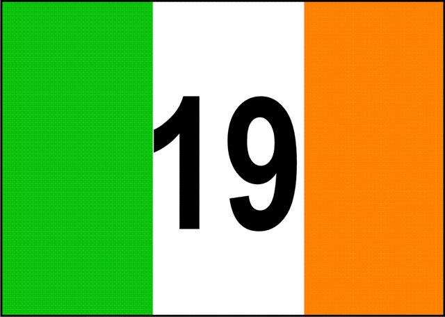 Irish Flag with 19 (This item ships Free)